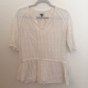 Who What Wear- White blouse with tie waist